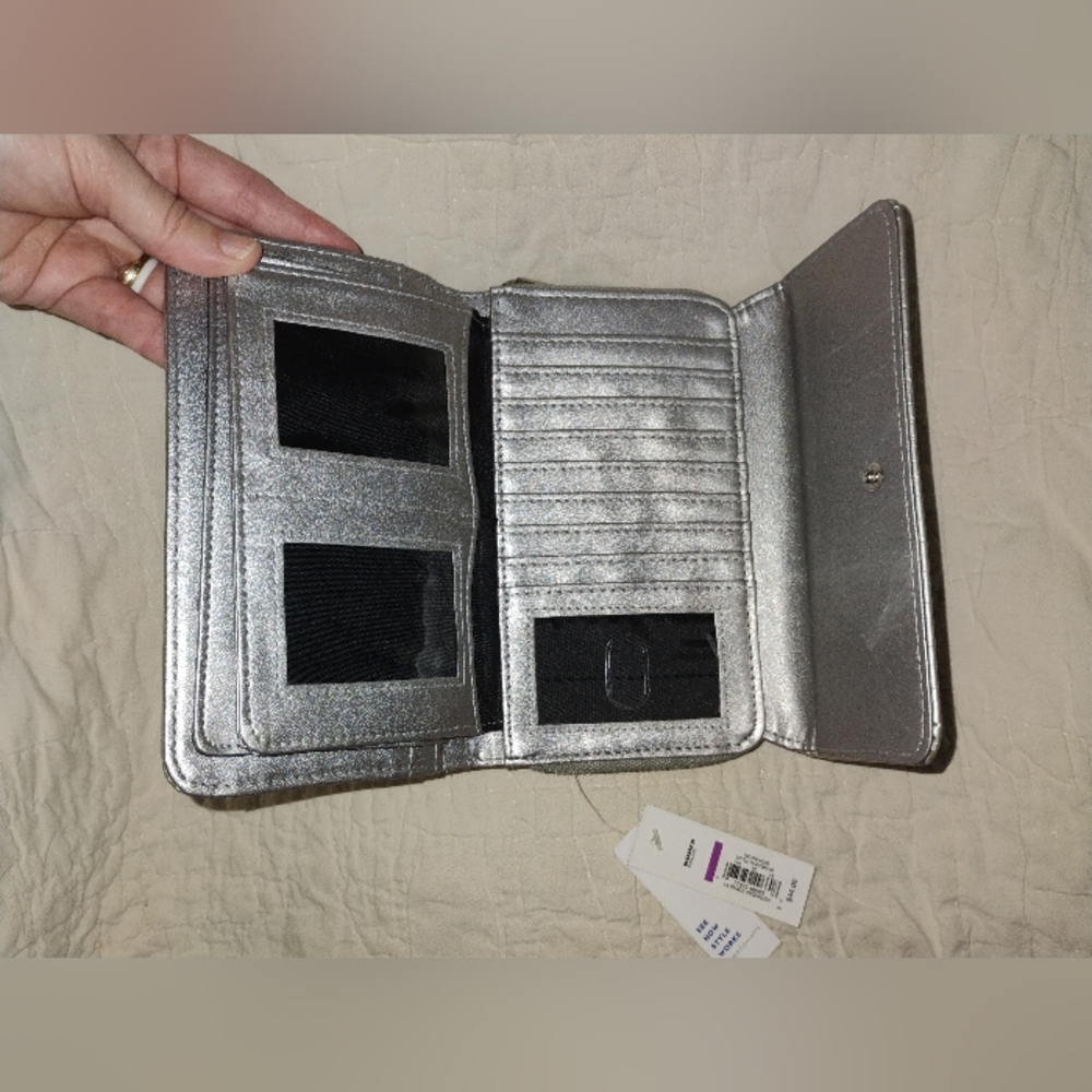 Silver Wallet with Card Slots